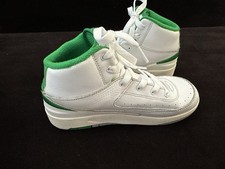 Nike Air Jordan 2 Mid Top Sneakers White Green Boys 2Y DQ8564-103