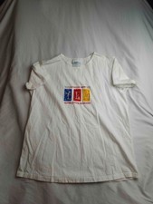 Mo Sportswear T-Shirt Womens Size Large White Novelty Graphic Cotton Made In USA