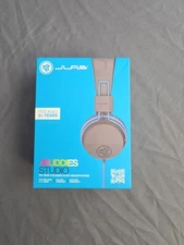 JLab JBuddies Studio On-Ear Kids Wired Headphones with Mic, Graphite/Blue