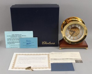 RARE Large Chelsea Centennial Ltd. Ed. Ships Bell Clock & Original Box & Papers