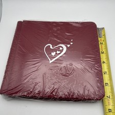 New Sealed Creative Memories 7x7" Album with Pages Cranberry Red Silver Heart