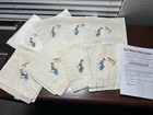 Vintage Red Wing Pottery Hearthside Pattern: (8) Embroidered 100% Cotton Napkins