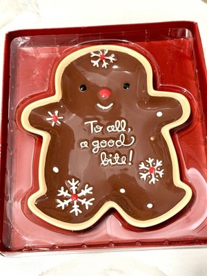 Hallmark Ceramic Christmas Gingerbread Man Cookie Dish Plate To All a Good Bite