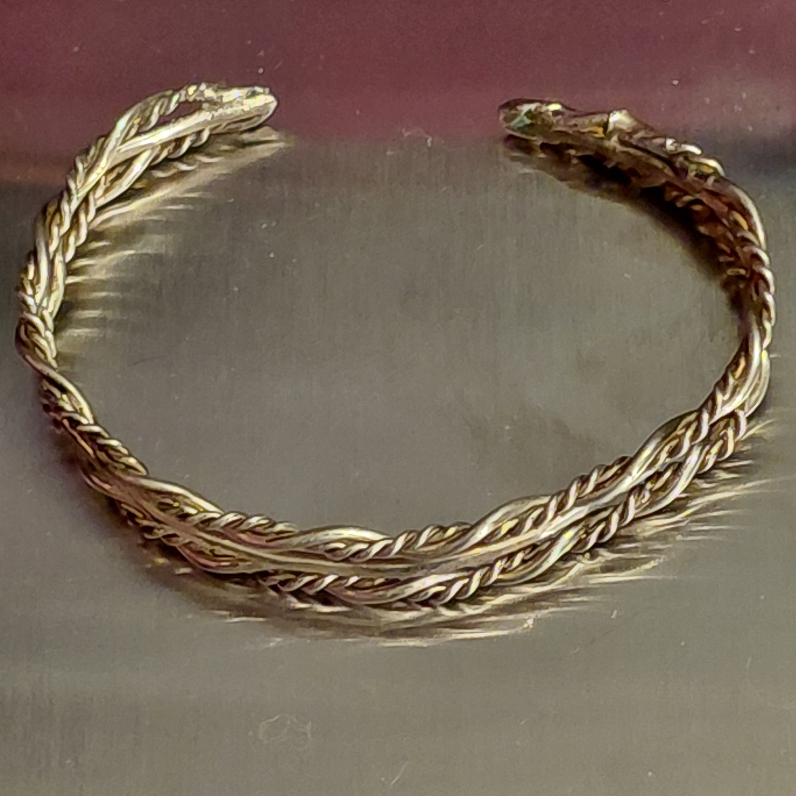 Sterling Silver Detailed Stackable Cuff Bracelet - image 2