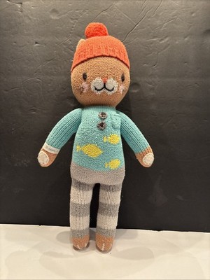 Cuddle + Kind Maximus Cat 15  Knit Plush Doll animal Stuffed Fish Sweater Hat