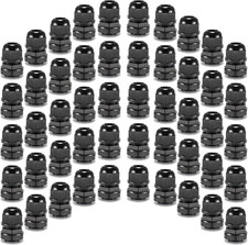 50Pcs 1/2" NPT Cable Gland Waterproof IP68 Nylon Cable Pass through Cord Grip Co