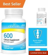 600 mg Calcium Supplement - 75 Count for Stronger Bones - Gluten Free