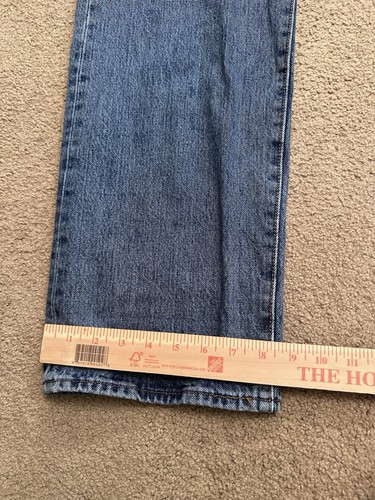 Levis 501 Jeans Mens 44x32 Blue Button Fly Straight Leg Classic Fit Work Wear - Picture 7 of 11
