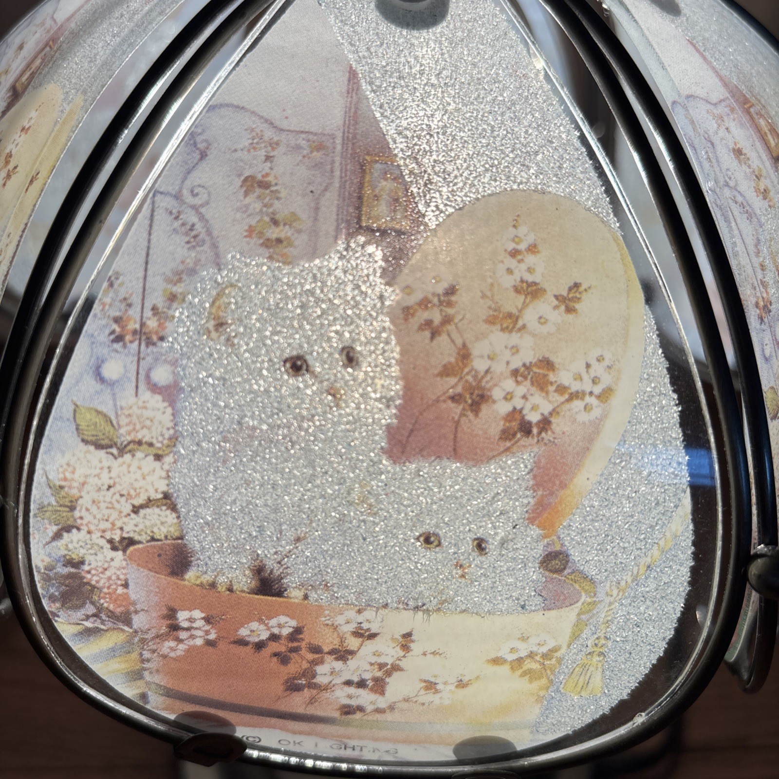 OK Lighting Cat Kittens  3 Way Touch Table Lamp 14" Sparkling Cats