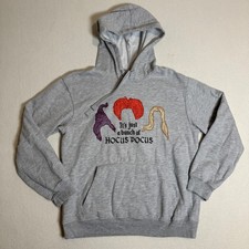 Disney Hocus Pocus Hoodie Kids' M 7-9 Gray Sweatshirt Movie Spell Book Halloween