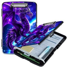 Purple Planet Dragon A4 Clipboard with Storage Pen Holder, Clipboards Organiz...