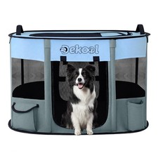 Foldable Pet Playpen, Portable Crate for Dogs Cats, Indoor Outdoor Travel ...