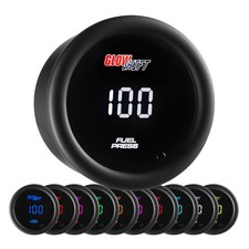 Glowshift 100 Psi Digital Fuel Pressure Gauge Kit W Sensor 10 Color Led 52mm