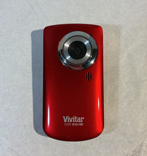 Vivitar DVR 610 HD Red Handheld Pocket Digital Recorder Tested Working 8 GB SD