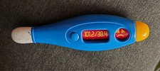 Mattel Fisher  Price 2005 Doctor Nurse Thermometer Blue Happy faces  s5-1/4" L