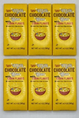 Trader Joe's Milk Chocolate Bar Corn Flakes Belgium 180g - 6 pack