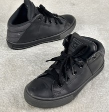Converse Chuck Taylor All Star Shoes Youth Sz 1 Black Leather Hi Top 663835C