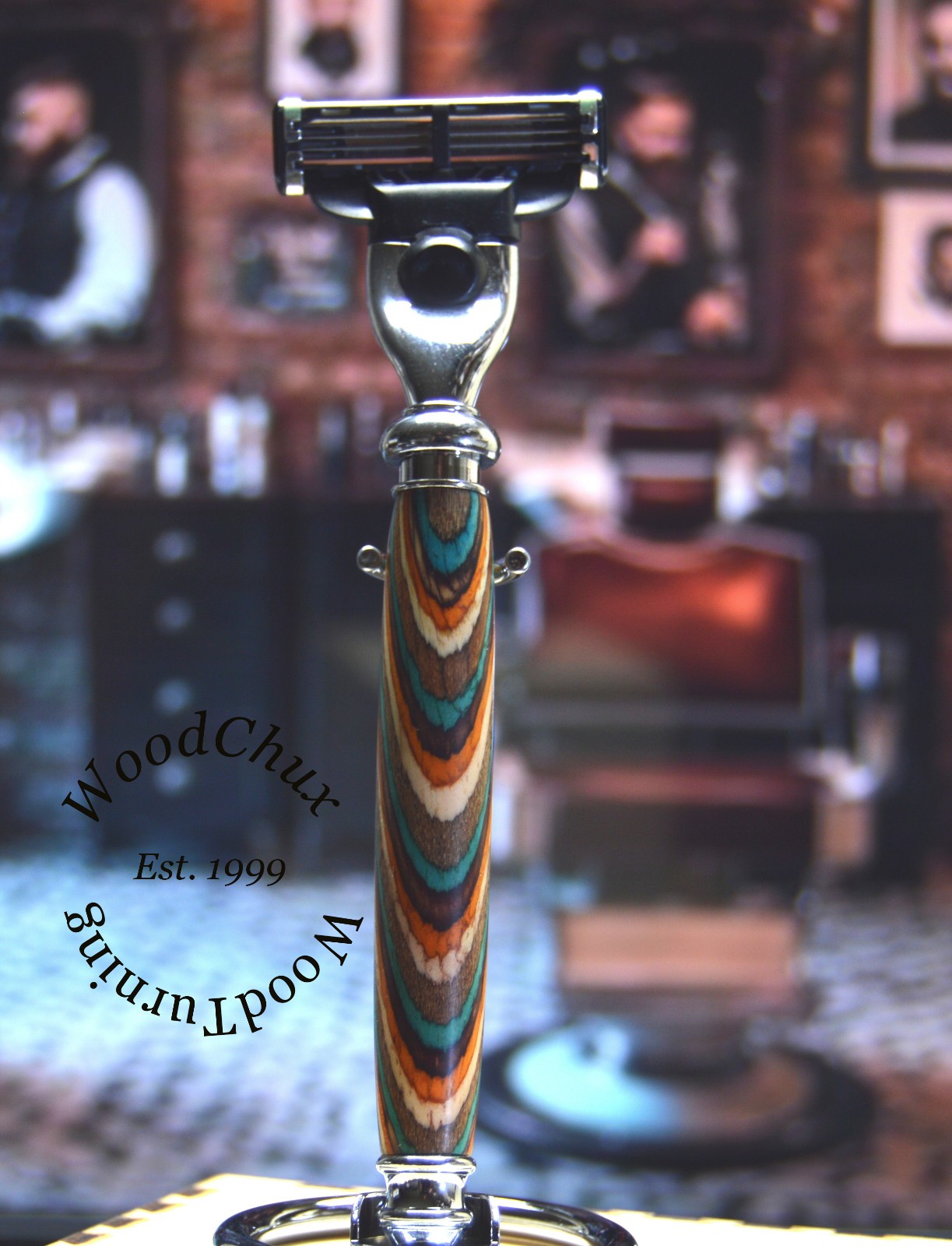 Handmade Colorgrain Wood Shaving Razor SEE VIDEO 1055