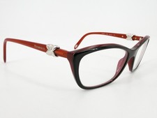 Tiffany Co TF 2074 Eyeglasses FRAMES 8156 Red 54 16-135 Black Silver Italy N295