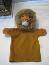 VINTAGE STEIFF LION WITH MANE HANDPUPPET HAS STEIFF BUTTON