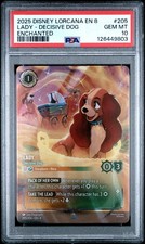 2025 DISNEY LORCANA EN 8-REIGN OF JAFAR ENCHANTED LADY DECISIVE DOG PSA 10