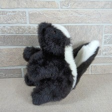 Vintage Folkmanis Skunk Plush Hand Puppet Black White 10" Furry Folk Puppets USA