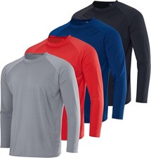 Real Essentials 4-PK Boys Long Sleeve Rash Guard Shirt Swimwear UPF Sun XS -4/5