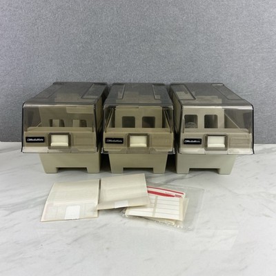 (3) 3.5'' Floppy Disk Storage Box Case Holders With Dividers by MediaMate