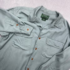 VTG Ralph Lauren Country Womens M Button Up Shirt Green Long Sleeve Two Pocket