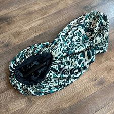 Sleep Bonnet for Long Hair Dreadlocks Braids Cream Green Black Leopard Print