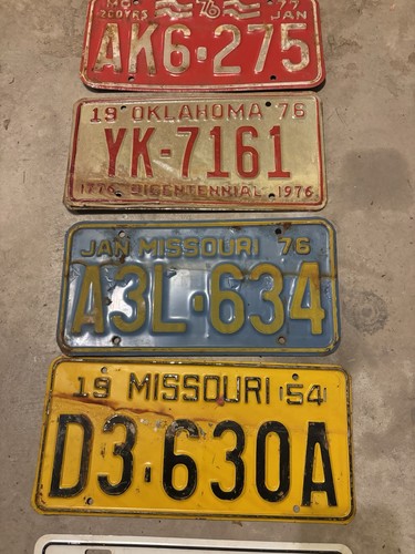 Lotto di cinque targhe vintage anni 70 e 80 Missouri Oklahoma Route 66 - Foto 3 di 7