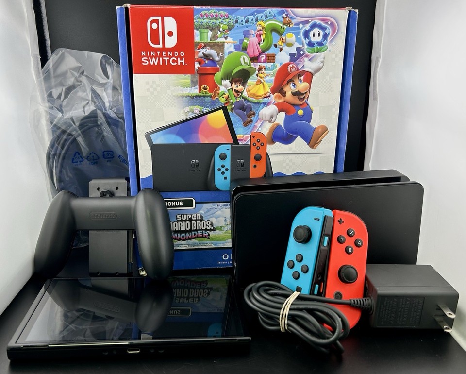 Switch 2 Mario Model Super Mario Bros OLED Model Wonder Bundle 64GB Nintendo Switch 121618 ...