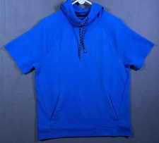 Old Navy Active Dynamic Fleece Hoodie Women MEDIUM Blue Stretch Pockets Workout