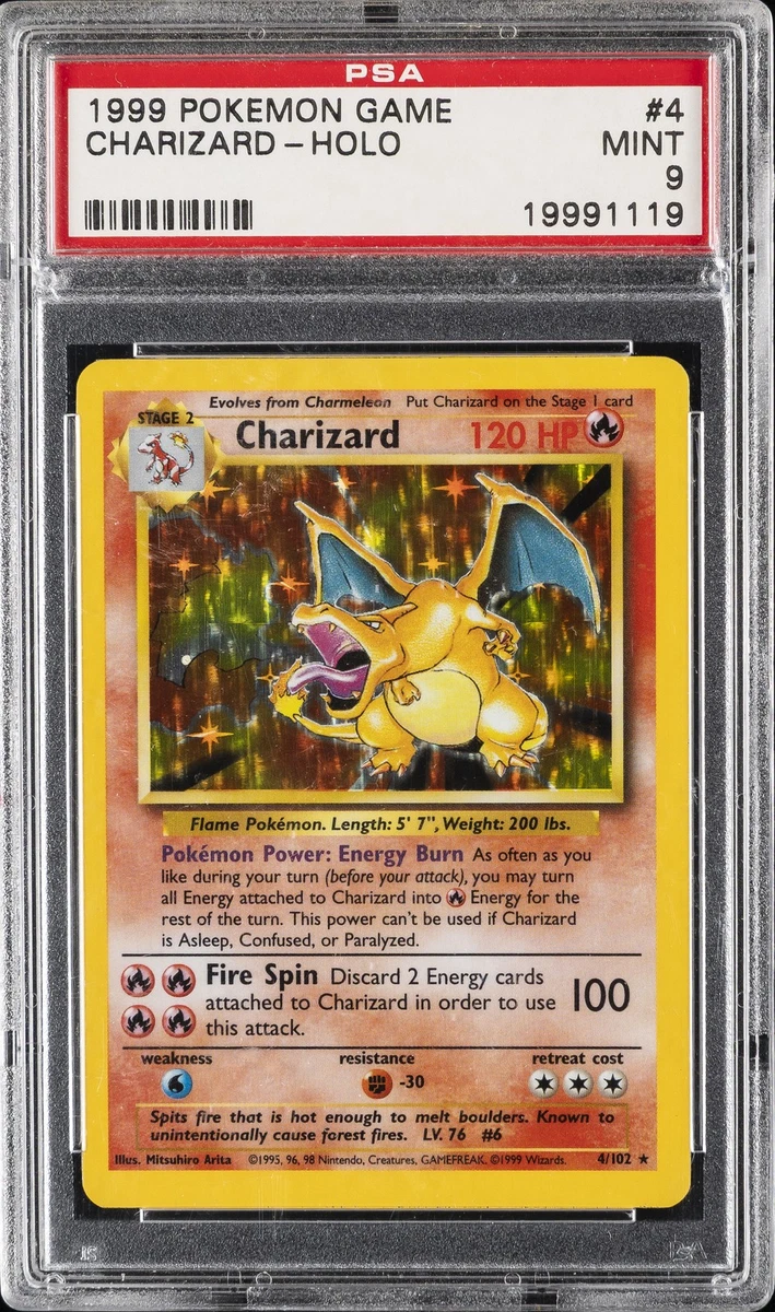 Pokémon TCG Base Set Charizard 9 级个人收藏卡牌游戏卡| eBay