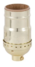 B&P Lamp Full Keyless medium base E26 socket, Brite Gilt finish, set screw