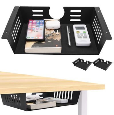 Neiteli 2 Pack Under Desk Shelf - Storage 11 inch 2 Pack, Black 