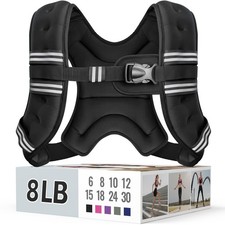 Zeerun Weighted Vest for Women  Men with Reflective Stripe and 8 lb, Black