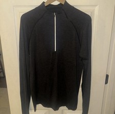 Lululemon Men s Black 1/4 Zip Neck Long Sleev...