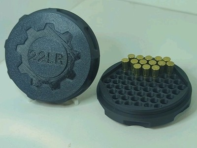 .22 LR Ammo Box 61 Round Case  Black Plastic Storage Holder  Ammo Container- 2pk
