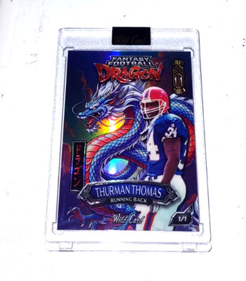 Thurman Thomas True 1/1 Color Match Blue Dragon 2026 Wild Card Manga Bills SSP