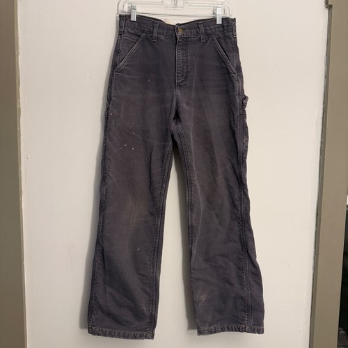 Carhartt, Vintage Carhartt Flannel Lined Carpenter Pants Gray 28x29 Workwear Distressed