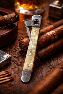 Solingen Zigarrenschneider DBGM 50er 60er Vintage Cigar Cutter Perlmuttoptik