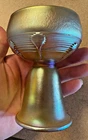 Louis Comfort Tiffany L.C.T. Original Favrile Gold Glass Goblet Signed Antique