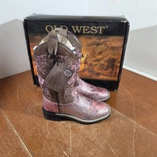 Old West Girls Size 12.5 D Pink Cowboy Boot