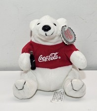 Vintage Coca-Cola Polar Bear Plush With Coke Bottle 5 Plush Design