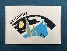 Japanese Ex Libris Bookplate Original Vintage Art Collectible : Eiichi Hirose