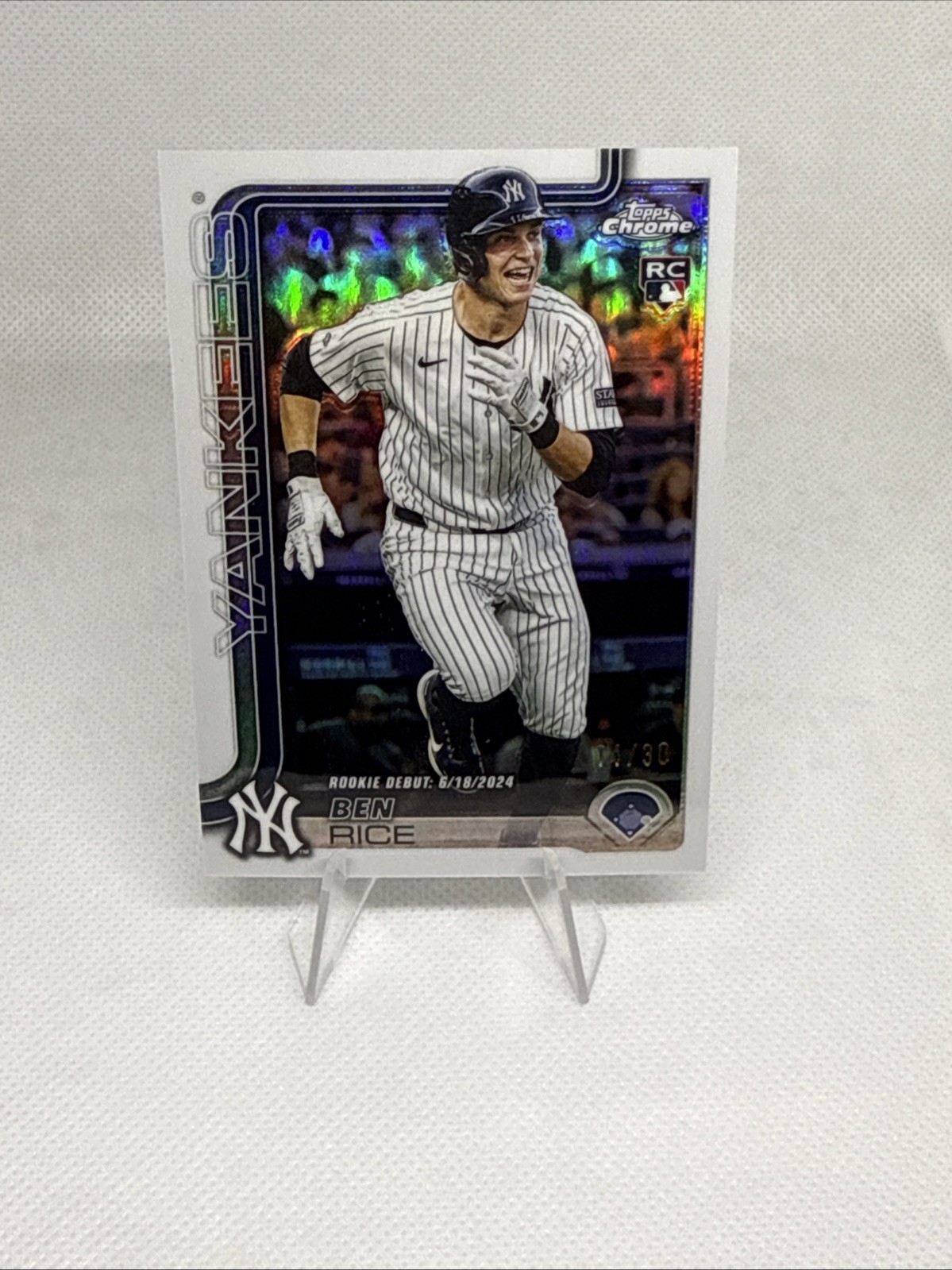 2025 Topps Chrome Update Series Ben Rice White /30 #USC138 - Yankees 🔥🔥🔥