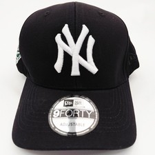 New Era 9FORTY New York Yankees MLB Adjustable Hat Black White NY Logo
