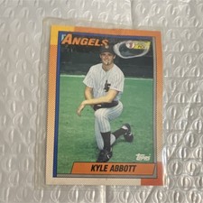 Topps 1990 Kyle Abbott Los Angeles Angels MLB Baseball Rookie Card #444. rookie card picture
