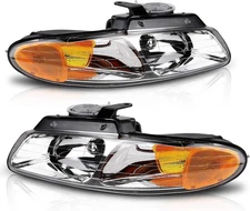 AUTOSAVER88 For 96-00 Dodge Caravan Chrome Housing Amber Reflector 